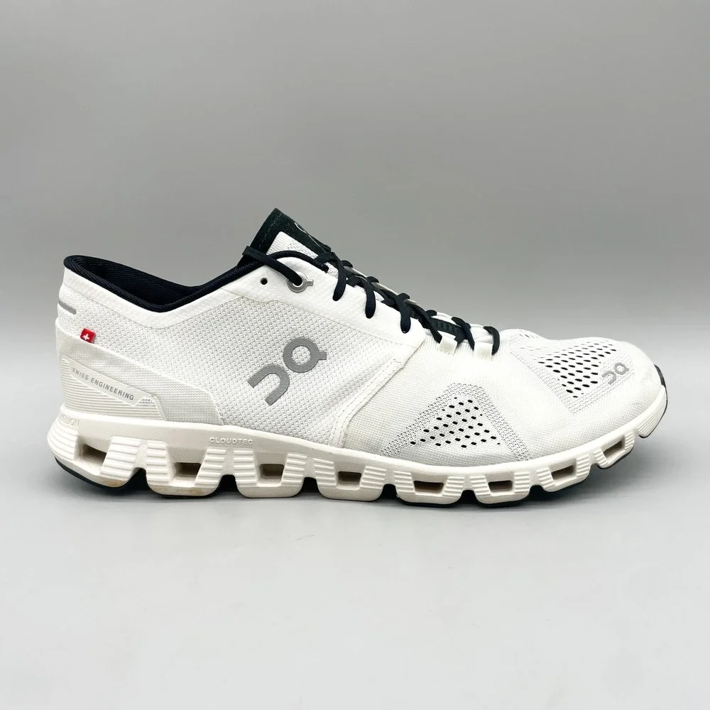On Cloud X Mens 11 Running Shoes White Black Sporty Gym Training Sneakers Gorp